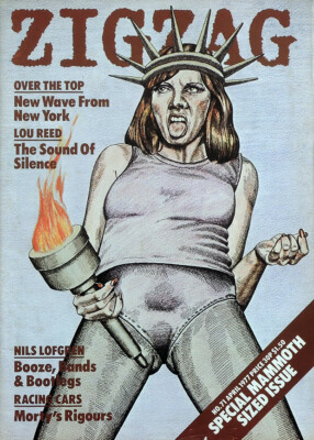 ZIGZAG MAGAZINE 71 . APR 1977 . PUNK CHERRY VANILLA FRONT COVER . THE CLASH