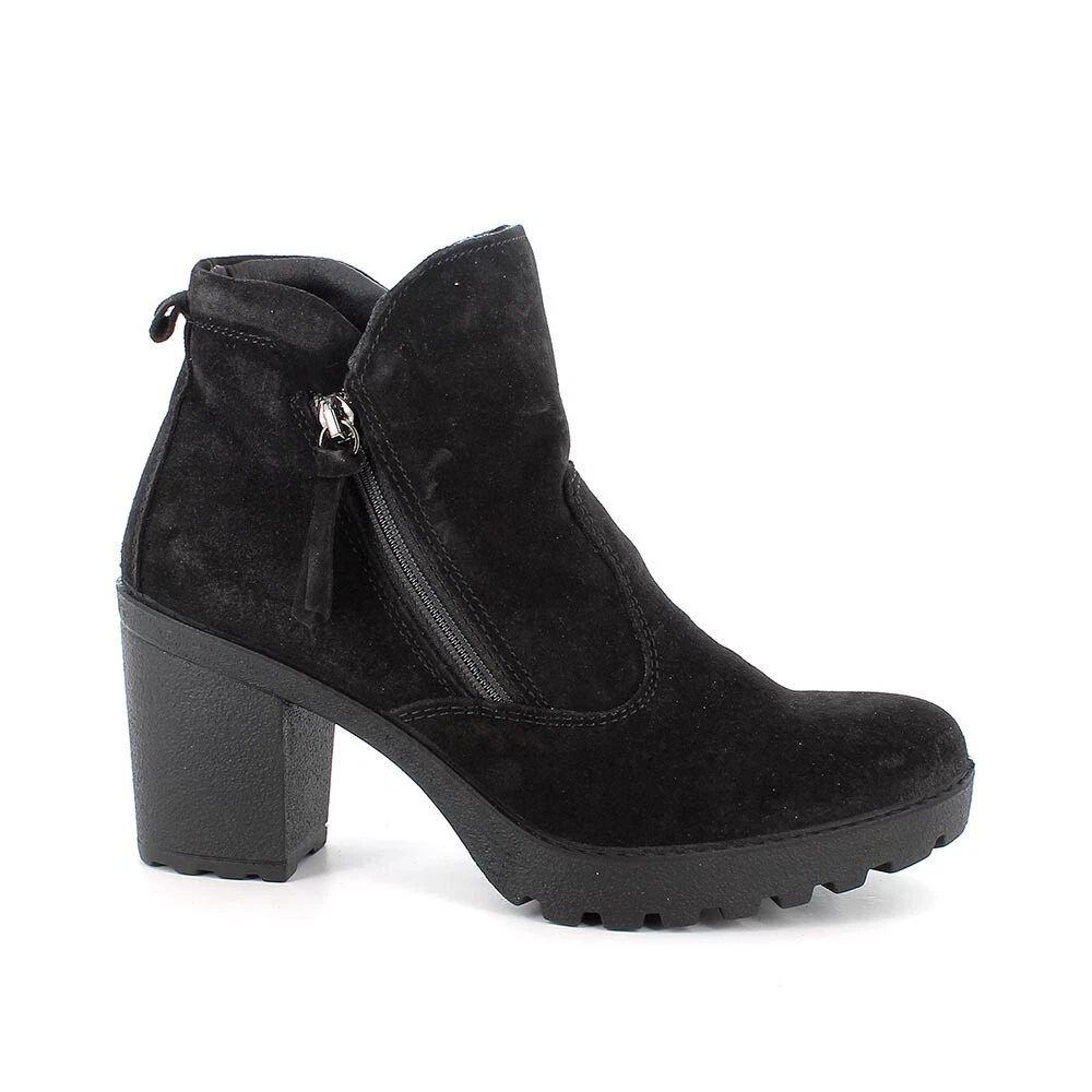 Tronchetto IGI CO stivaletto a tacco MADE IN ITALY donna camoscio super soft ner