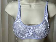 Natori Bra 34B Underwire Support Bands Portrait Lace Floral Lavender 726259