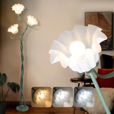 Vintage 3 Heads Flower Floor Lamp for Living Room, 3 Color Temperatures Corne...