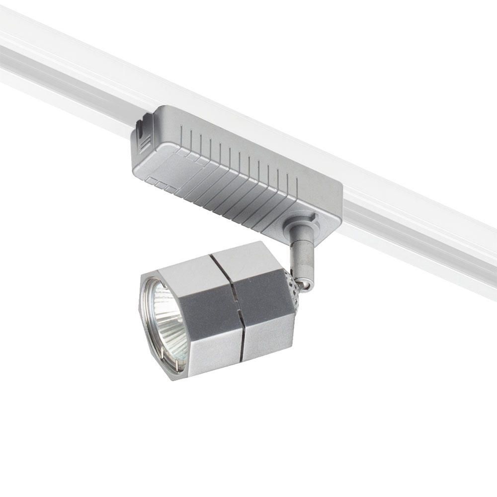 Litecraft Track Light Spotlight Head MR16 Adjustable Hexagonal Fitting - Silver