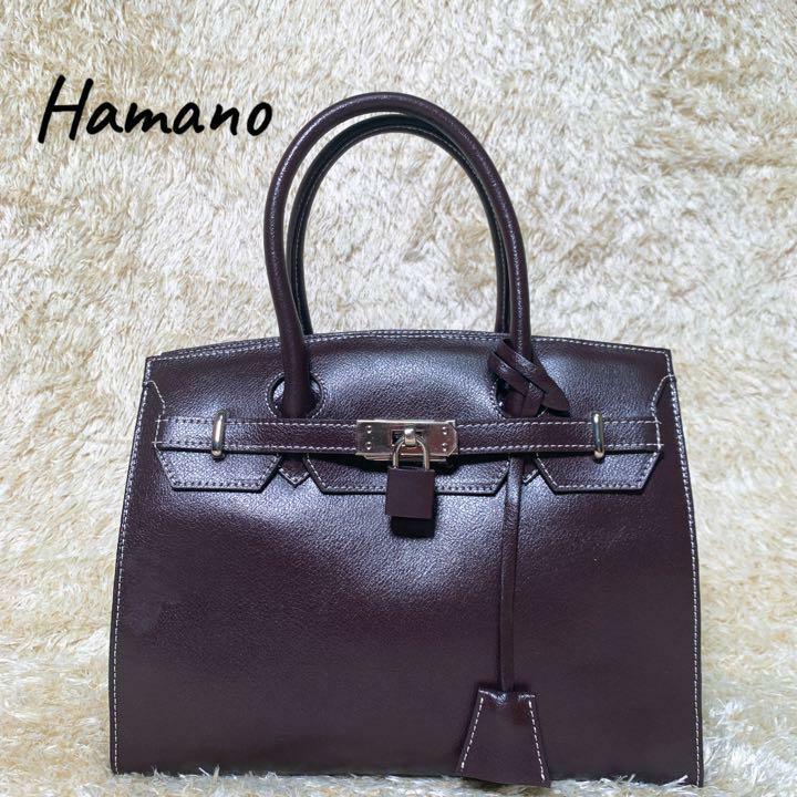 Hamano バッグ Auth Hamano Handbag Tote Bag #8101 Dark Brown Leather | eBay