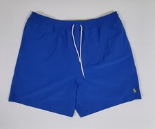 POLO Ralph Lauren Men's Swim Trunks 2XT Blue Lined Pony Logo Beach Pocket Surf