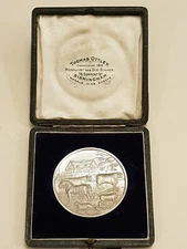 Thomas Otterly 1905 Agricultural Semi Awarded 47mm Silver Medal + Original Box