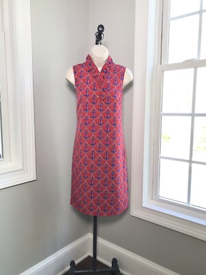Talbots Petite's Sleeveless Red Nautical Anchor Sheath Dress - Women's 4P  EUC! | eBay