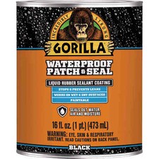  6 -Gorilla 16 Oz. Black Waterproof Patch  Seal Liquid 105342