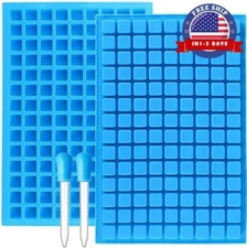 2 Pack Square Silicone Candy Molds for Gummy Chocolate Ice