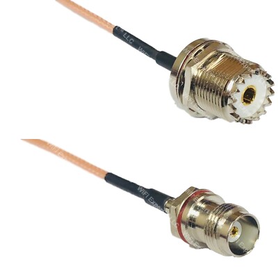 RG316 UHF Female BULKHEAD to TNC Female Small Bulk RF Cable Rapid-SHIP LOT