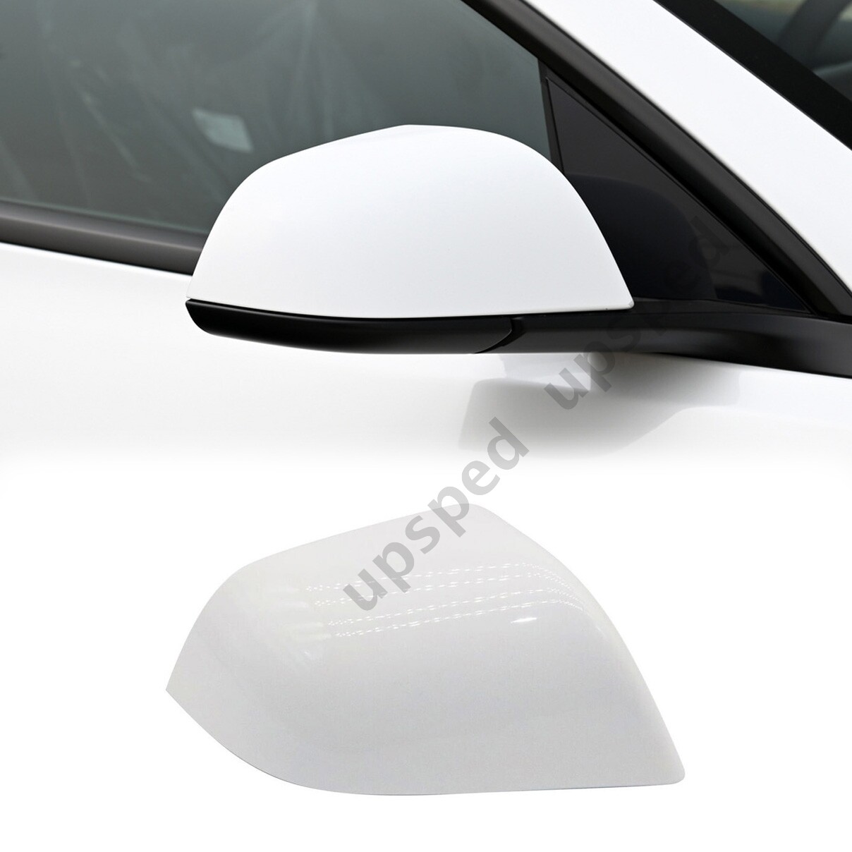 White Right Passenger Side Rearview Mirror Cap Cover For Tesla Model 3 2017-2022