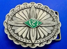 Southwestern Native Indian Tribal Art Style Green Colored Center Belt Buckle