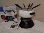 Trudeau 10 Piece Fondue Complete Set With 6 Colored Fork with Holder & Burner