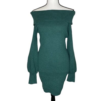 SAINTS+SECRETS Women's XS Green Knit Sweater Dress; Bell Sleeves, Off Shoulder | eBay SAINTS+SECRETS Women's XS Green Knit Sweater Dress; Bell Sleeves, Off Shoulder | eBay