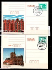 DDR 1990: 2 postal stationery P 91 + P 92 cleanly stamped, perfect, see picture 1