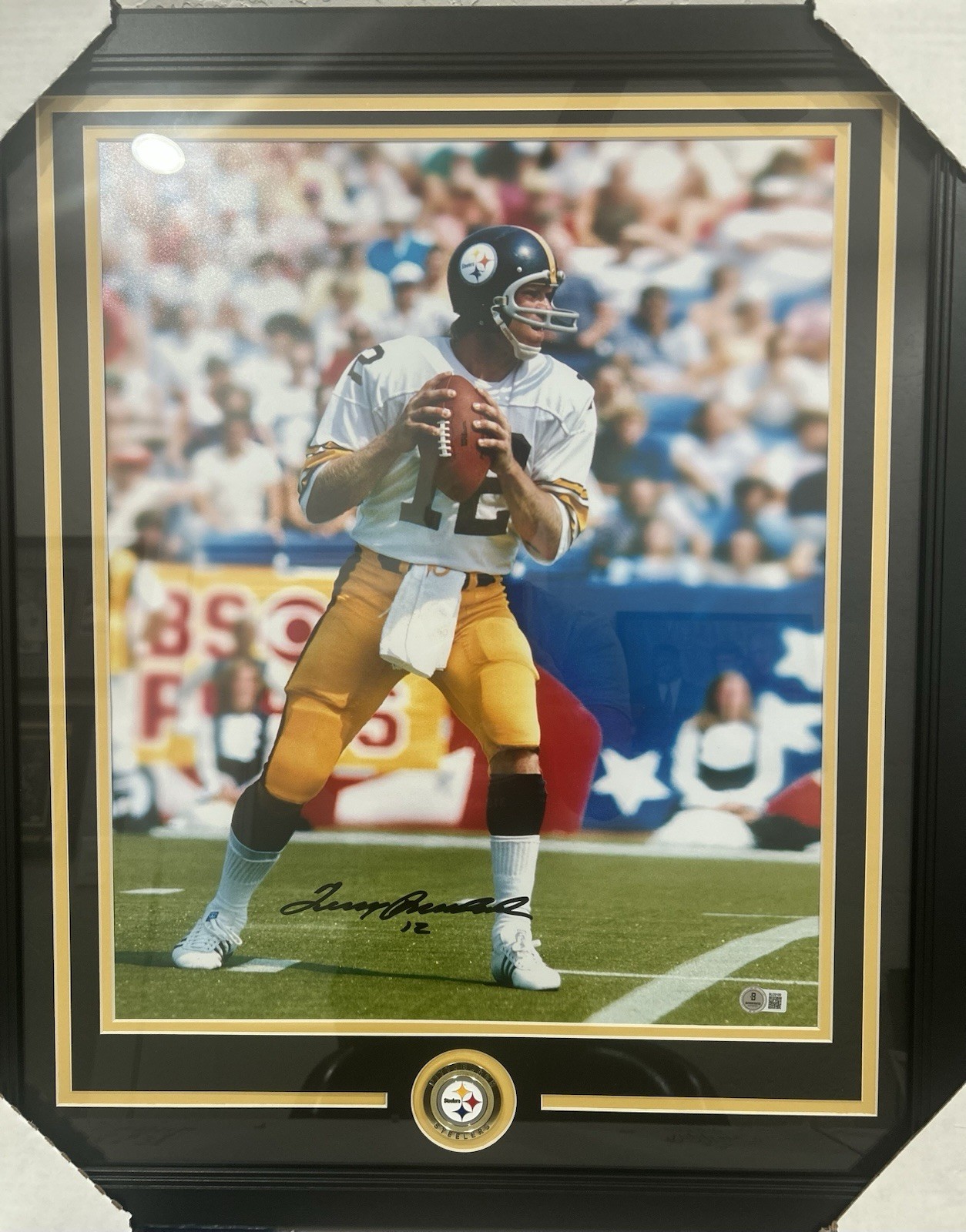 Terry Bradshaw Autographed Signed Pittsburgh Steelers Pittsburg Steelers Frames 16x20 Photo Beckett 