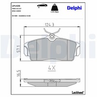 Delphi Bremsbelagsatz Scheibenbremse LP1435 FüR Nissan N16 Almera Primera P11 2