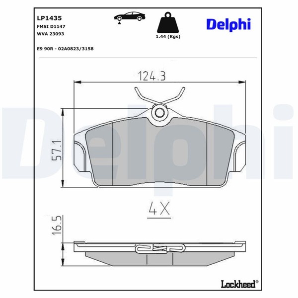 Delphi Bremsbelagsatz Scheibenbremse LP1435 FüR Nissan N16 Almera Primera P11 2-image