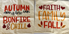 Set of 2 Farmhouse Fall Throw Pillow Covers 18X18" Home/Patio Decor Orange
