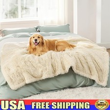 Waterproof Pet Blanket Soft Reversible Faux Fur Sherpa Cozy Dog Cat Crate Mat US