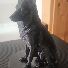 Handmade German Shepherd Dog Figurine Sculpture Plastic Collectible