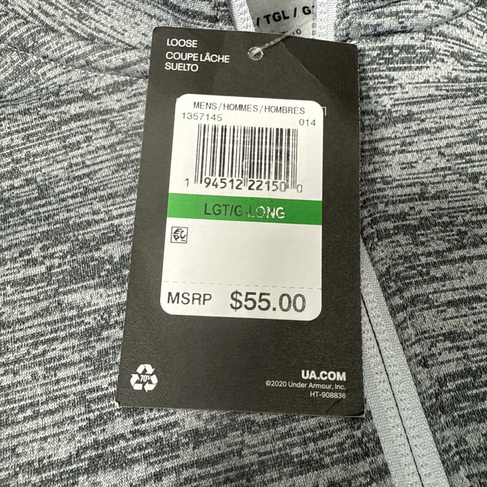 Men's Under Armour Gray 1/4 Zip Pullover Size Large Tall Loose Fit NEW NWT - Image 2 of 4