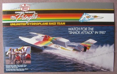 1987 Mr Pringle s Hydroplane Promotional Photo Postcard Race Team Duncan Hines 