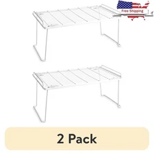 Folding Stacking Shelf Kitchen Organizer Metal Storage Rack Pantry Cabinets New