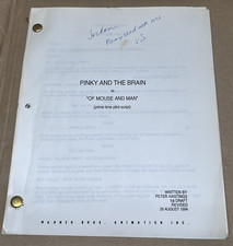 1994 Pinky And The Brain Peter Hastings Pilot TV Cartoon Draft Script Episode 2