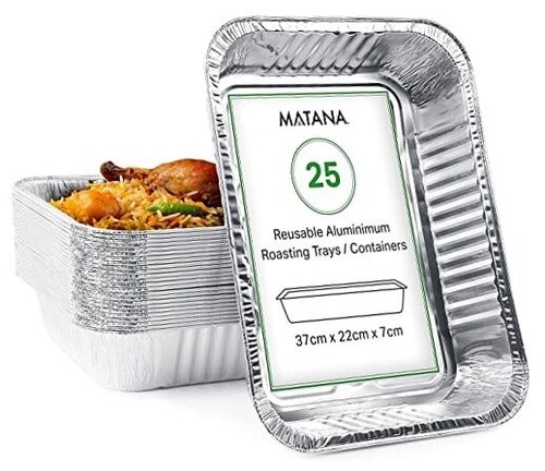 10x14 Large Aluminum Pans Foil Trays (25 Pack) Cooking, Roasting, Baking,