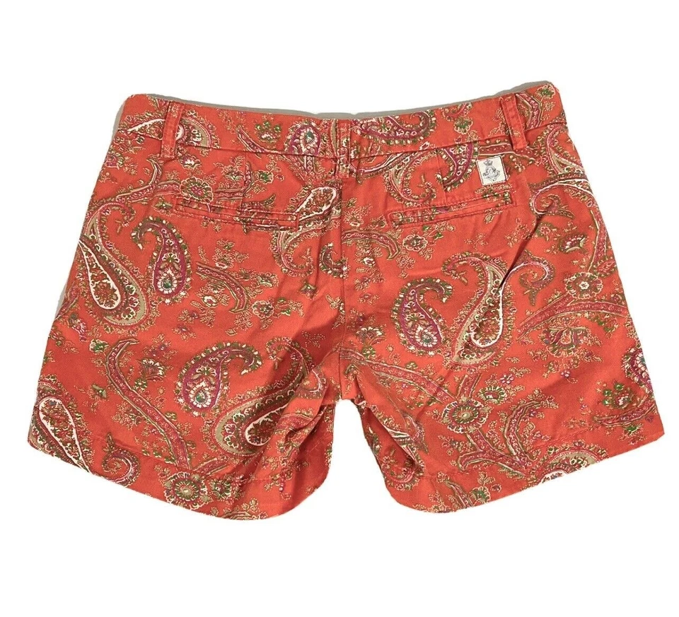 Tommy Hilfiger Mujer Pantalones Cortos de Algodón Cachemira Talla 2 Naranja Verde Blanco Informal Foto 2 de 4