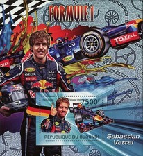 Timbre Formule 1 F1 Sebastian Vettel Transport Racing Sport S/S MNH #2470