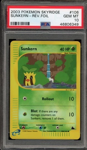 Pokemon Sunkern Skyridge Reverse Holo #106 PSA 10 Gem Mint