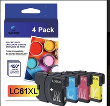 LC61XL Compatible Ink Cartridges 3 Pack BK C M for Brother Printers