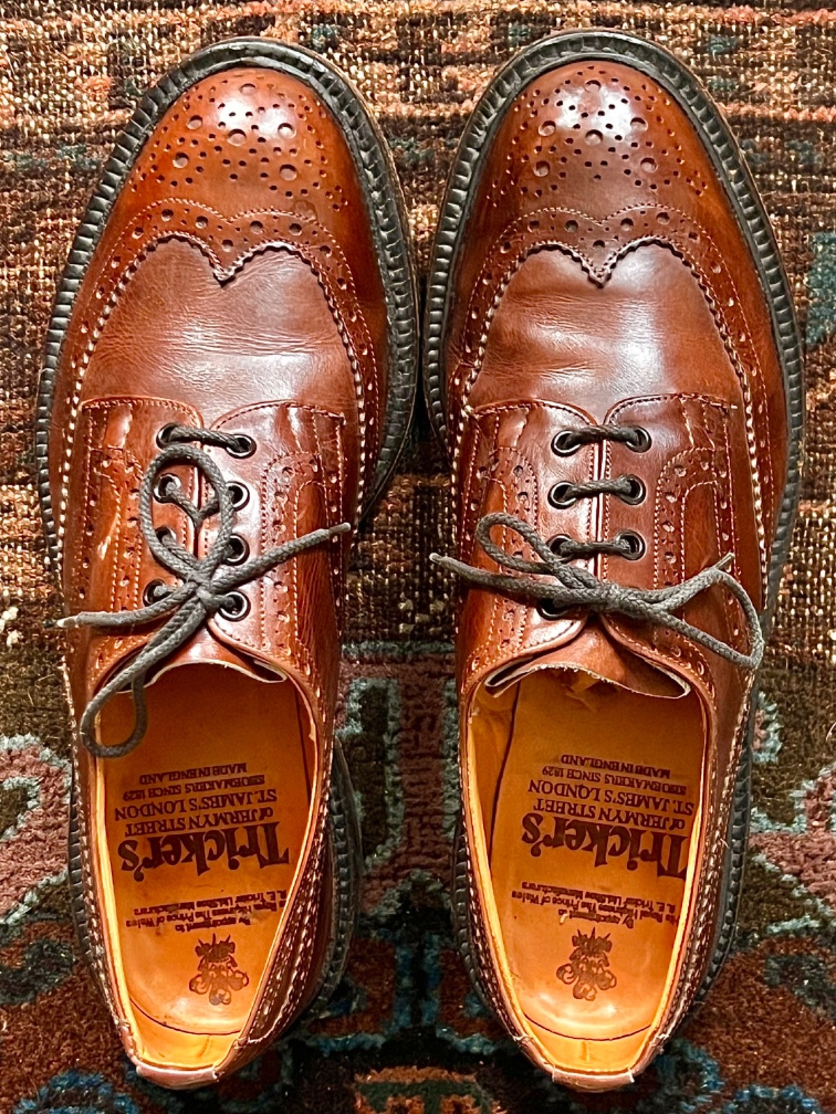 Benchmade TRICKERS Wingtip BOURBON Brogues Sz10.5… - image 5