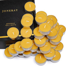48 Pack Beeswax Tealight Candles Bulk Pure Natural Bees...