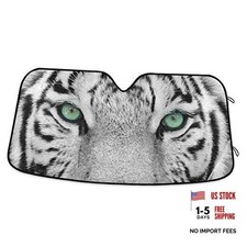 White Tiger Animal Print Car Windshield Sun Shade Foldable UV Multi Pattern 21