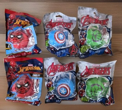 6 New Marvel Avengers Splat Balls Hulk, Spiderman Man & Captain America 2 ea.