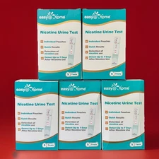 5 Easy At Home Nicotine Urine Test 5 Pack Patches Rapid Detection LOT 25 TOTAL !