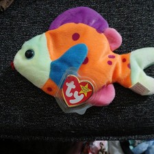 Lips The Fish Ty Beanie Baby Rare Look Retired W/ Errors