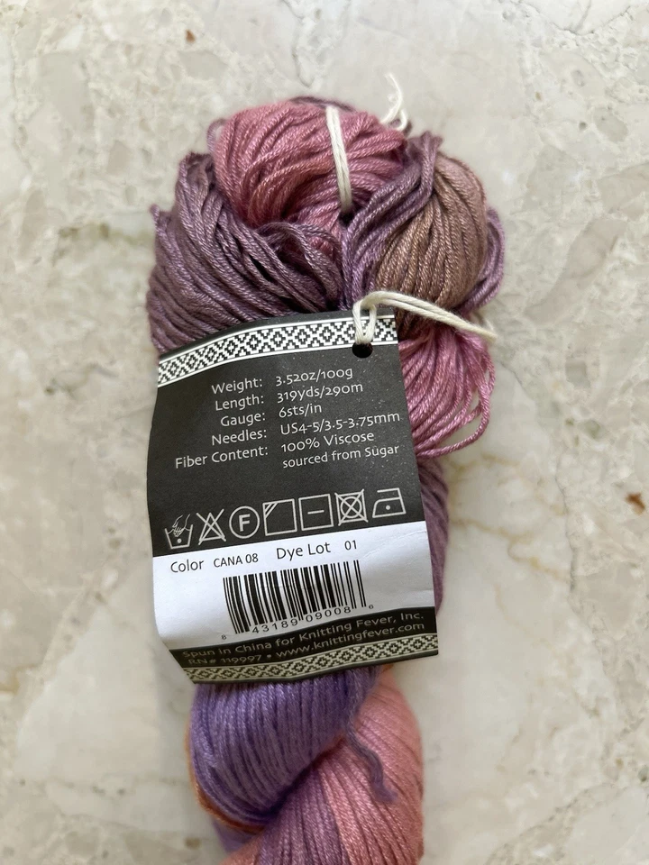 1 Skein Araucania Caña Ruca, 100% Sugarcane/Viscose, #08 (Pink, Orange, Purple) - Image 2 of 2