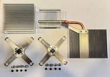 XBOX 360 3rd GENERATION DOUBLE CPU / GPU HEATSINK SET WITH XCLAMPS AND SCREWS