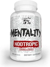 5% Nutrition Rich Piana | Mentality 60 Capsules NOOTROPIC BLEND Legendary Series