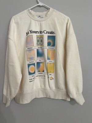 Vans Women's Cream Aura Graphic Crewneck Sweatshirt Size S