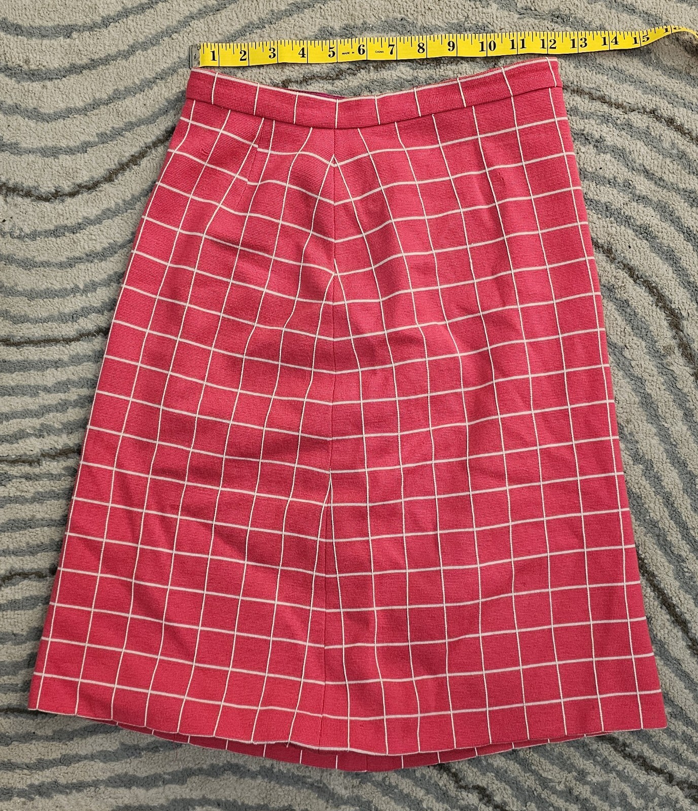 LUCIA mini skirt Red in large check,Made In ITALY-image