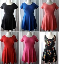 NEW Plus Size Short Style Mini Above Knee Flare Textured Dress- L/XL/1X-2X-3X