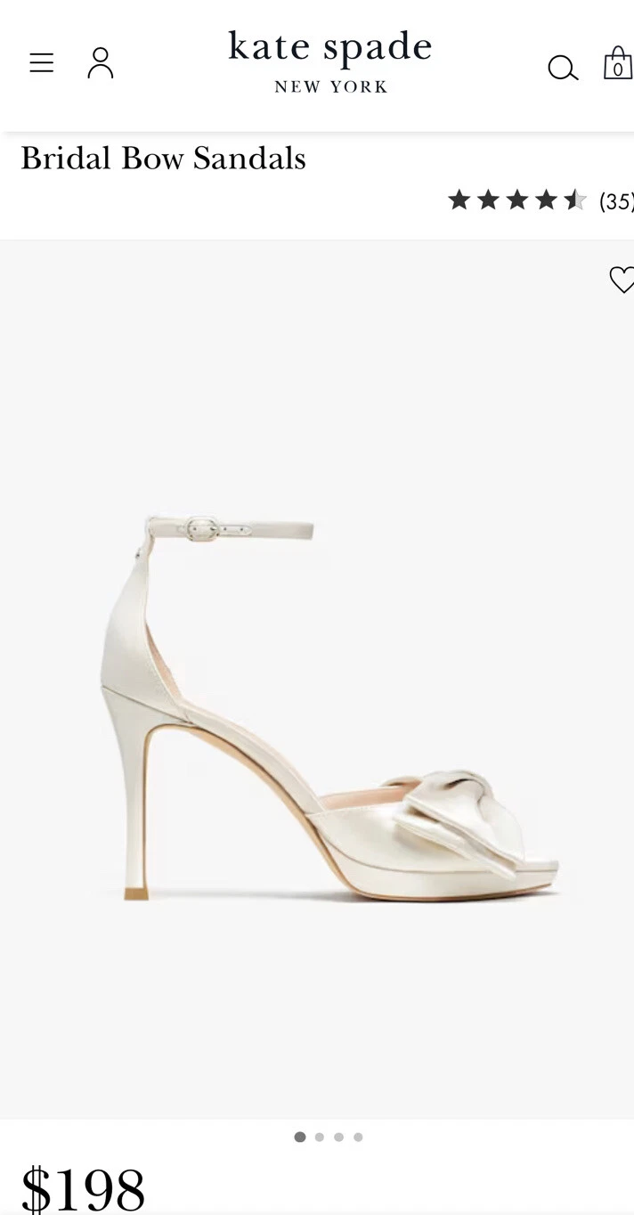 Sandali da sposa Kate Spade con fiocco nuovi taglia 9B made in Vietnam ??