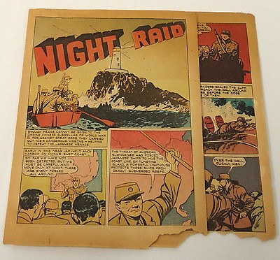 1946 four page cartoon story ~ Night Raid TUNGTING ISLAND LIGHTHOUSE