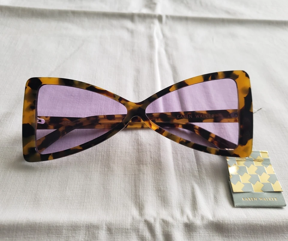Karen Walker Extreme V 1801810 Triangle Tortoise Sunglasses w/Case New - Image 4 of 4