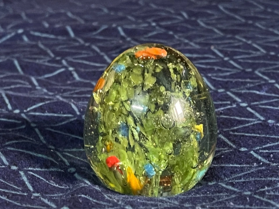 DE COLECCIÓN HERMOSAS FLORES BURBUJAS. FLORES DE ÁRBOL EN PESO DE PAPEL DE VIDRIO Foto 3 de 4