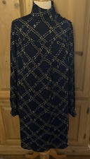 Who What Wear Navy Dress Medium Chain Pattern