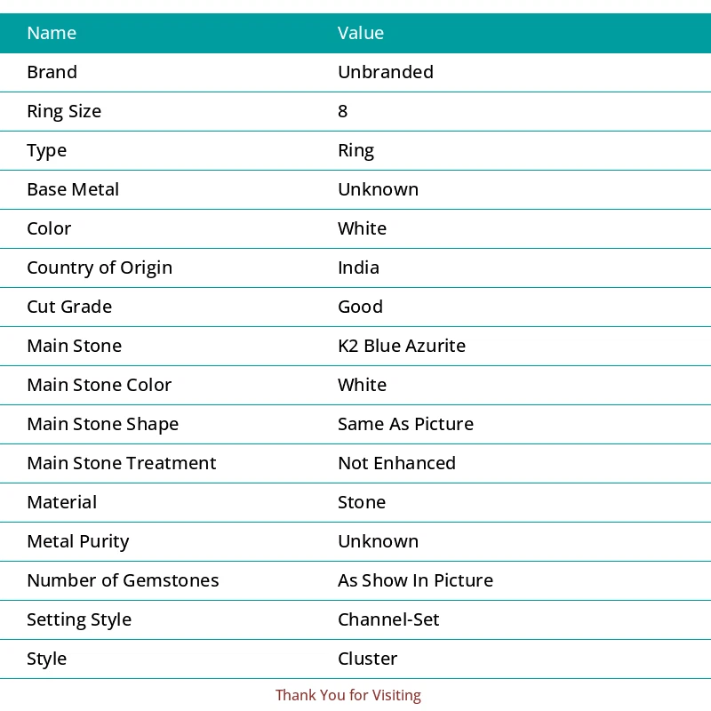 Anillo de joyería de plata de ley 925 con piedras preciosas de peridoto azul K2 talla 8 J858 Foto 2 de 4